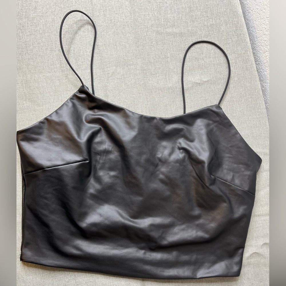 Black leather top